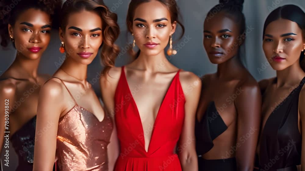 Exquisite portrayal of culturally diverse couples in high fashion, authentically lifelike, yet flawlessly beautiful. Studio setting,generative ai Exquisite portrayal of culturally diverse couples in high fashion, authentically lifelike, yet flawlessly beautiful. Studio setting,generative ai