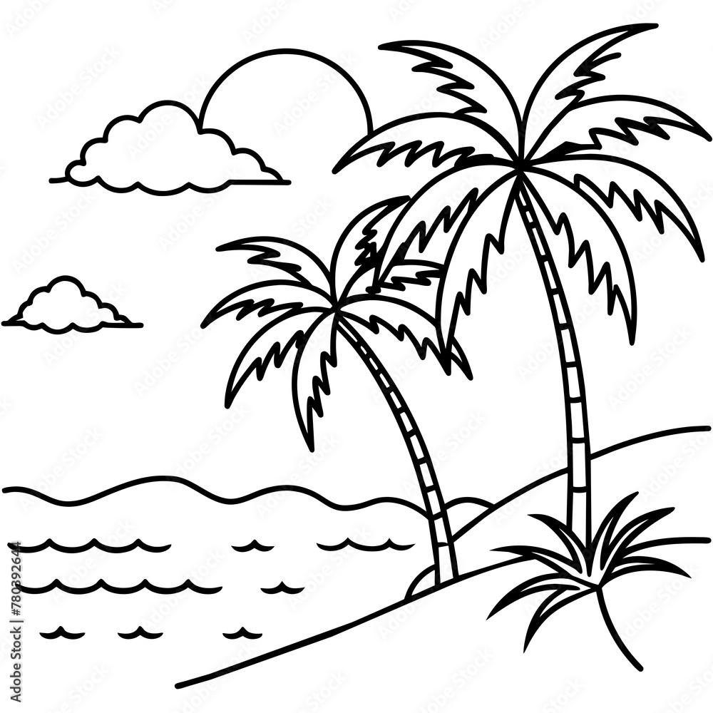 beautiful seaside view with some coconut palm.
beautiful seaside view with some coconut palm.