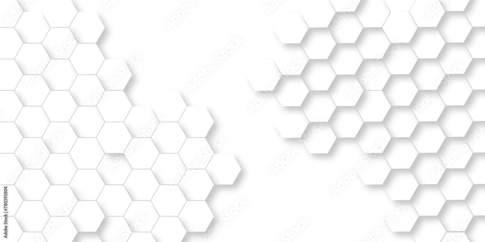 Seamless pattern with hexagons. 3d Hexagonal structure futuristic white background and Embossed Hexagon. Hexagonal honeycomb pattern background with space for text. Abstract Technology, Futuristic. Seamless pattern with hexagons. 3d Hexagonal structure futuristic white background and Embossed Hexagon. Hexagonal honeycomb pattern background with space for text. Abstract Technology, Futuristic.