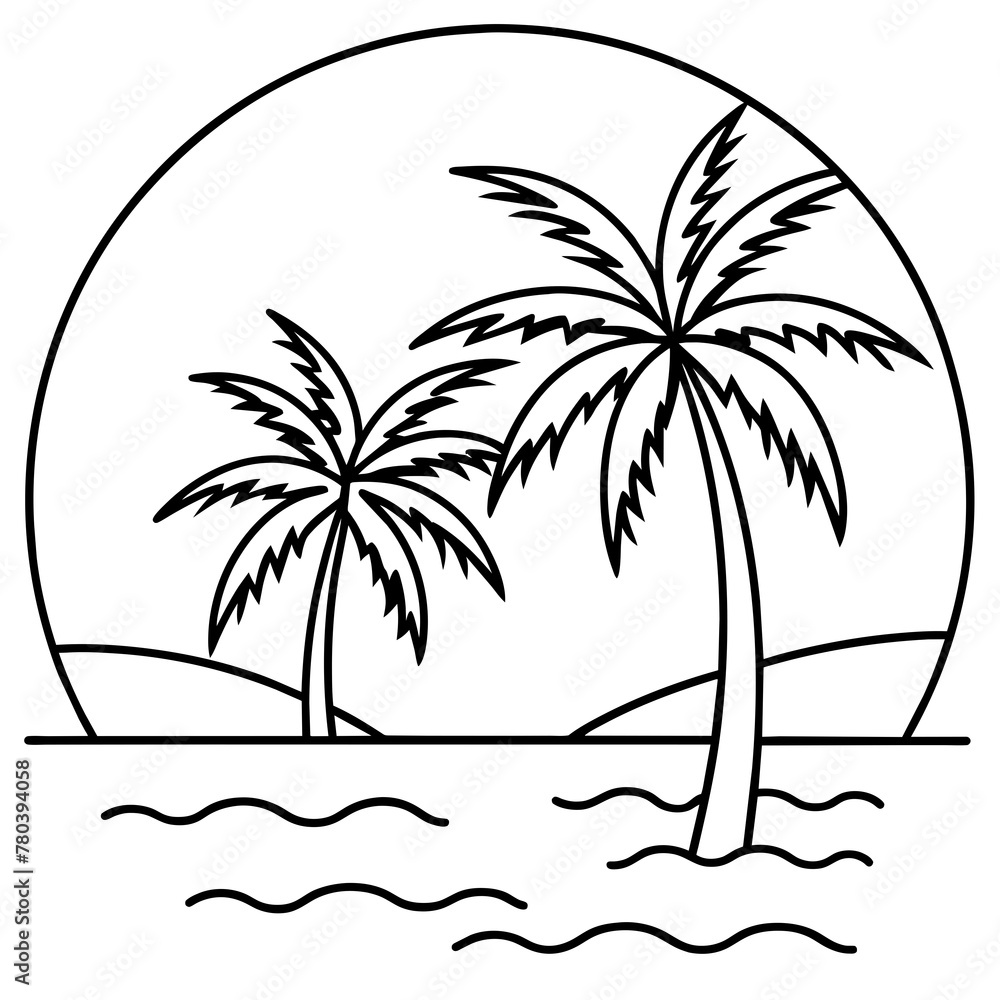 Beautiful seaside view with some coconut palm.
Beautiful seaside view with some coconut palm.