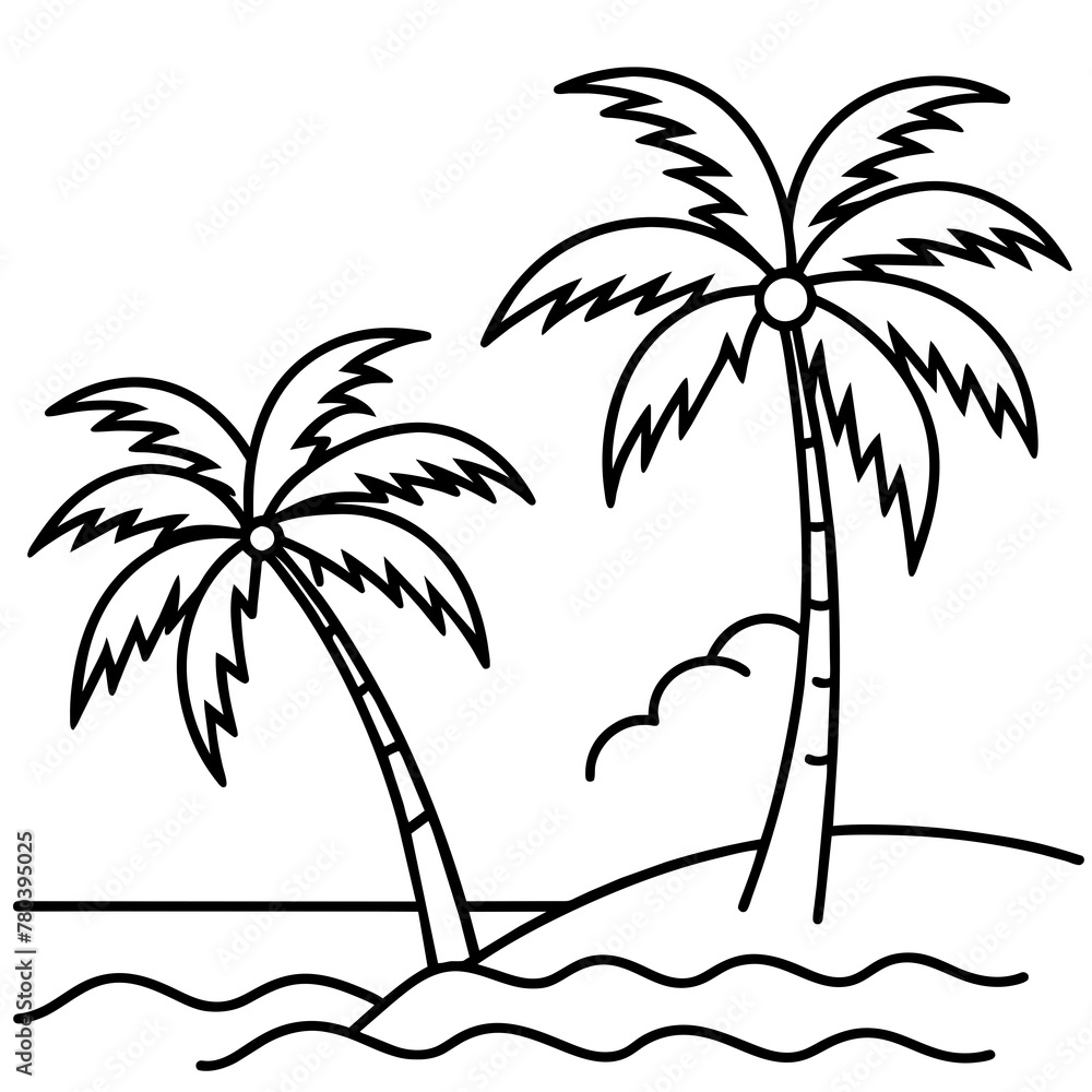 Beautiful seaside view with some coconut palm.
Beautiful seaside view with some coconut palm.