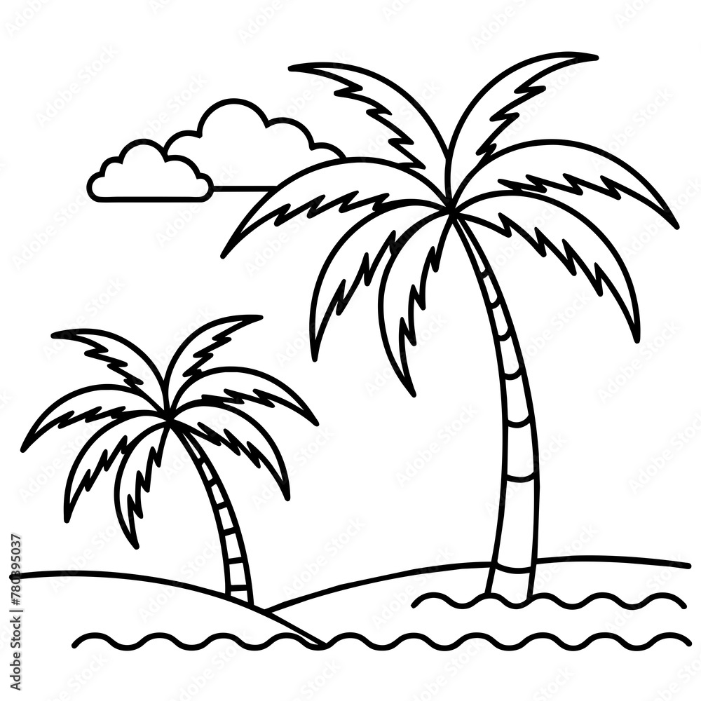 Beautiful seaside view with some coconut palm.
Beautiful seaside view with some coconut palm.