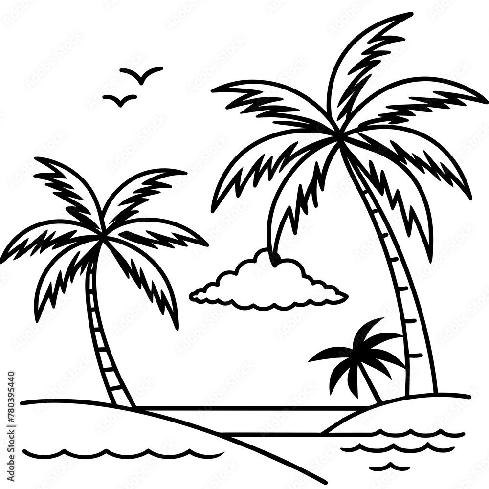 beautiful seaside view with some coconut palm.
beautiful seaside view with some coconut palm.