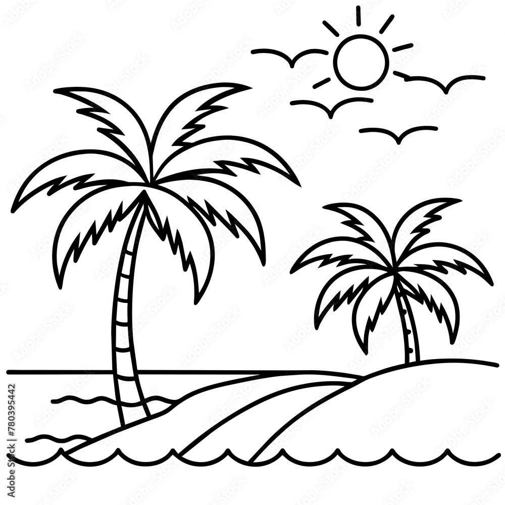 beautiful seaside view with some coconut palm.
beautiful seaside view with some coconut palm.