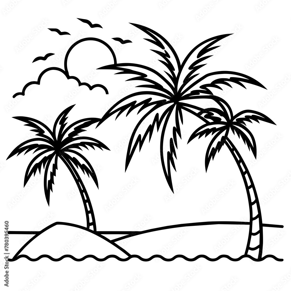 beautiful seaside view with some coconut palm.
beautiful seaside view with some coconut palm.
