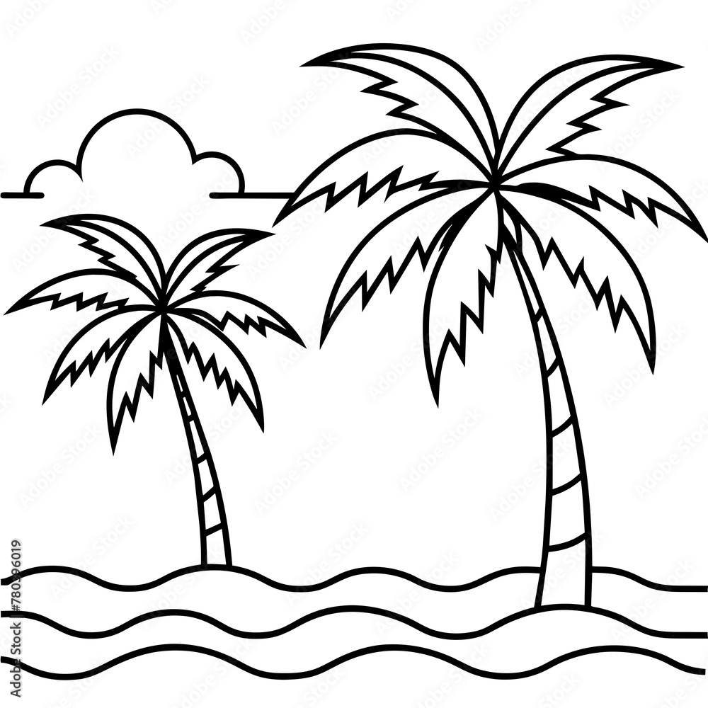 beautiful seaside view with some coconut palm.
beautiful seaside view with some coconut palm.