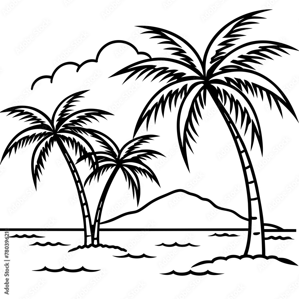 beautiful seaside view with some coconut palm.
beautiful seaside view with some coconut palm.