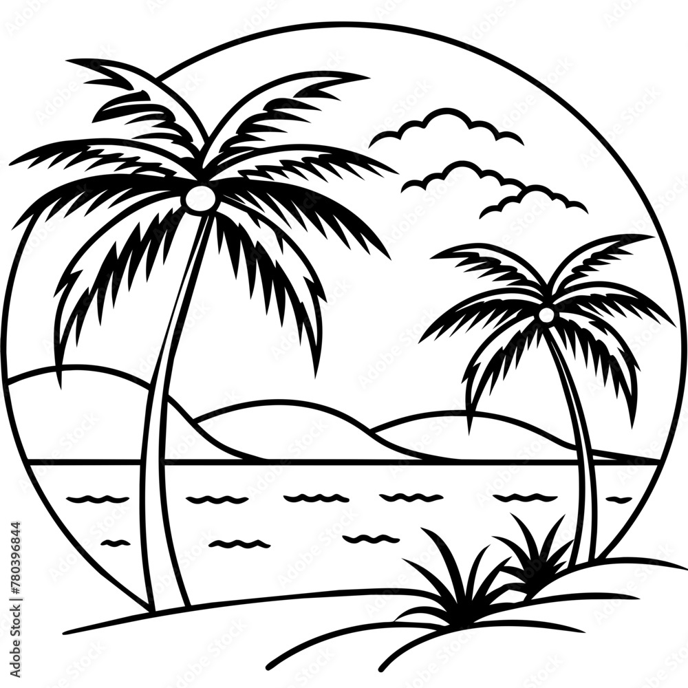beautiful seaside view with some coconut palm.
beautiful seaside view with some coconut palm.