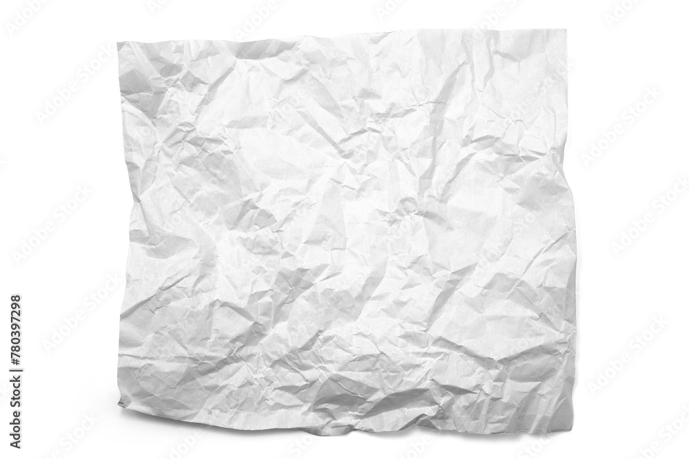 White crumpled paper isolated on white background White crumpled paper isolated on white background