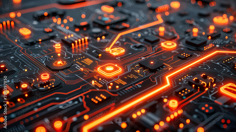 Electronic Brain: A Glimpse Into the Complex World of a Motherboard, Showcasing the Power of Modern Computing Electronic Brain: A Glimpse Into the Complex World of a Motherboard, Showcasing the Power of Modern Computing