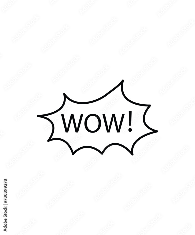 comic bubble wow icon, vector best line icon. comic bubble wow icon, vector best line icon.