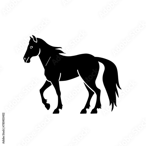 Simple horse isolated black flat icon.