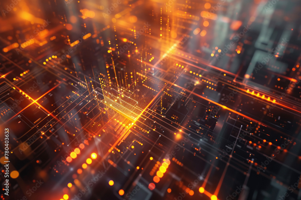 Fototapeta premium Mesmerizing 3D Geometric Design Suitable for Highlighting Digital Storage