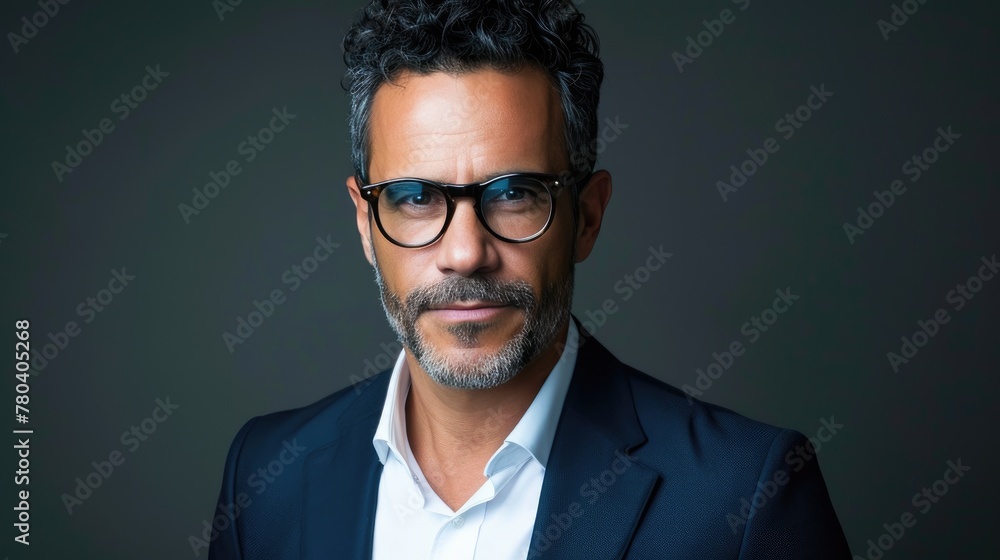 Suave Cuban Executive in Classic White Shirt and Dark Suit Suave Cuban Executive in Classic White Shirt and Dark Suit