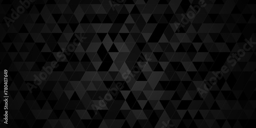 Vector geometric seamless technology gray and black transparent triangle background. Abstract digital grid light pattern black Polygon Mosaic triangle Background, business and corporate background. photo