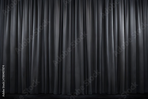 Solid black curtain backdrop AI-generated.