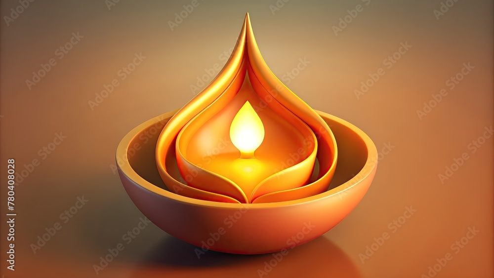 Abstract decorative vibrant Diwali diya, AI-generated. Abstract decorative vibrant Diwali diya, AI-generated.