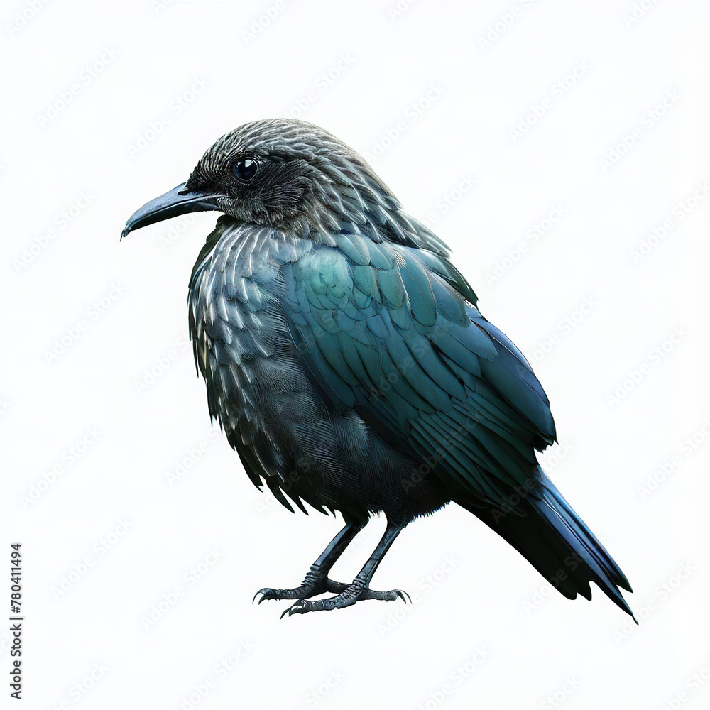 Fototapeta premium Beautiful colored bird with white background. with Generative AI technology 