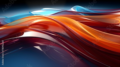 AI generated illustration of colorful abstract wavy patterns