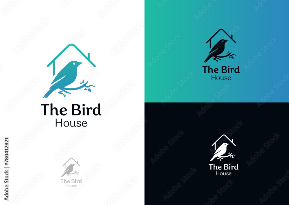 Bird house logo design concept