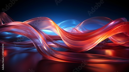 AI generated illustration of colorful abstract wavy patterns