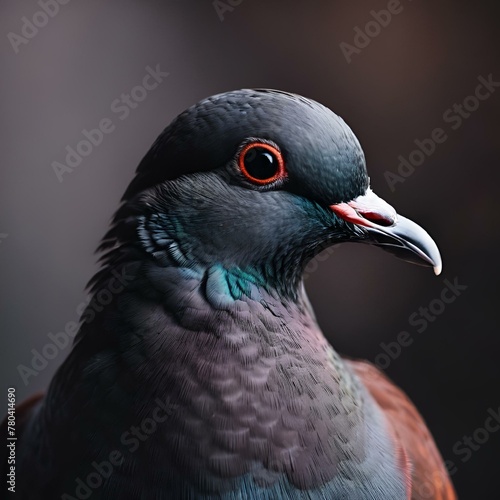 AI generated illustration of a closeup of a pigeon photo