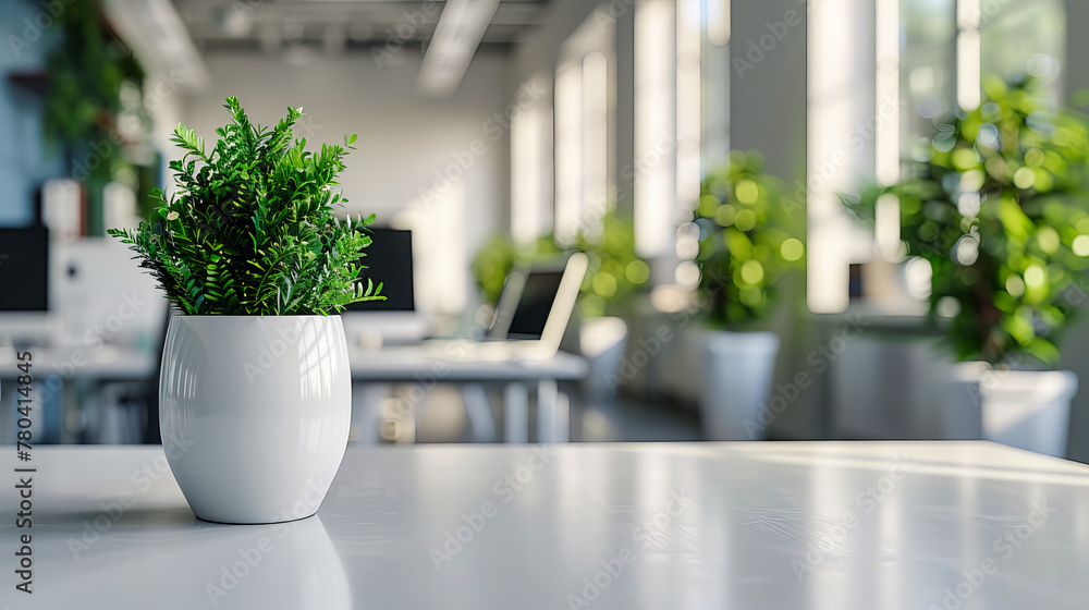 Green Workspace Design: A Modern Office Interior with Plants, Combining Nature with Contemporary Work Life Green Workspace Design: A Modern Office Interior with Plants, Combining Nature with Contemporary Work Life