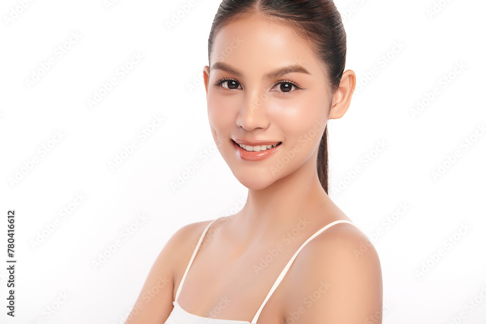 Beautiful young asian woman with clean fresh skin on white background, Face care, Facial treatment, Cosmetology, beauty and spa, Asian women portrait. Beautiful young asian woman with clean fresh skin on white background, Face care, Facial treatment, Cosmetology, beauty and spa, Asian women portrait.