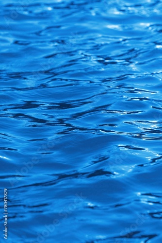 Blue water texture with ripples on the surface
