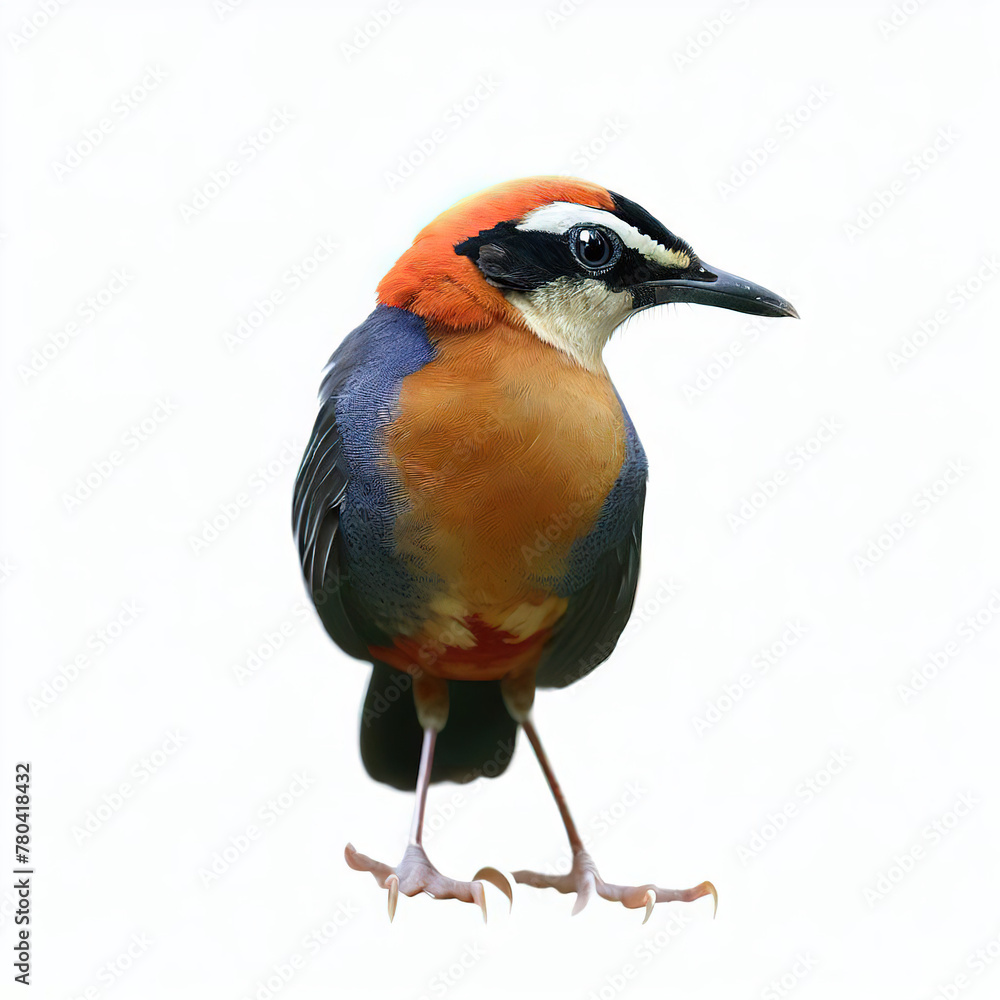 Fototapeta premium Beautiful colored bird with white background. with Generative AI technology