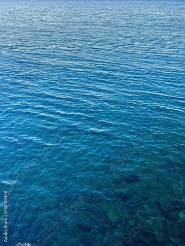 Clear blue sea water surface