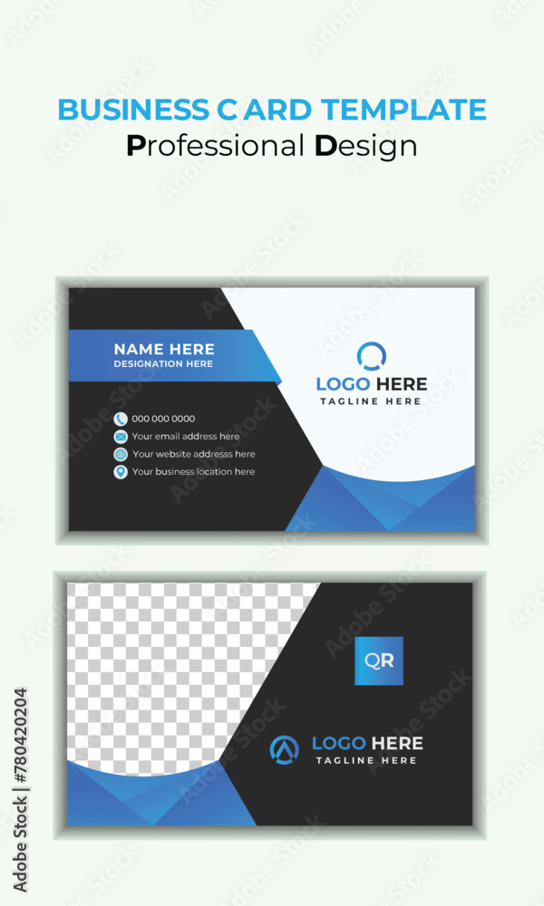 Corporate modern creative and clean business card template design, professional.
