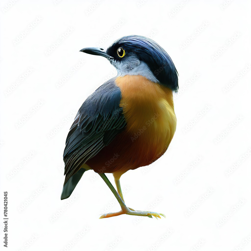 Obraz premium Beautiful colored bird with white background. with Generative AI technology 