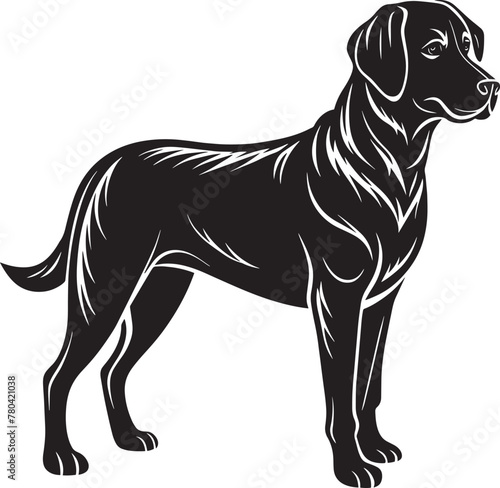 dog silhouette . black and white. isolated white background