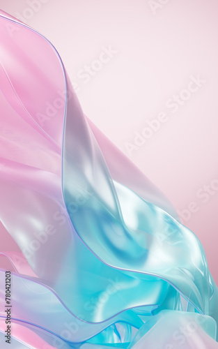 Abstract smooth cloth material  3d rendering.