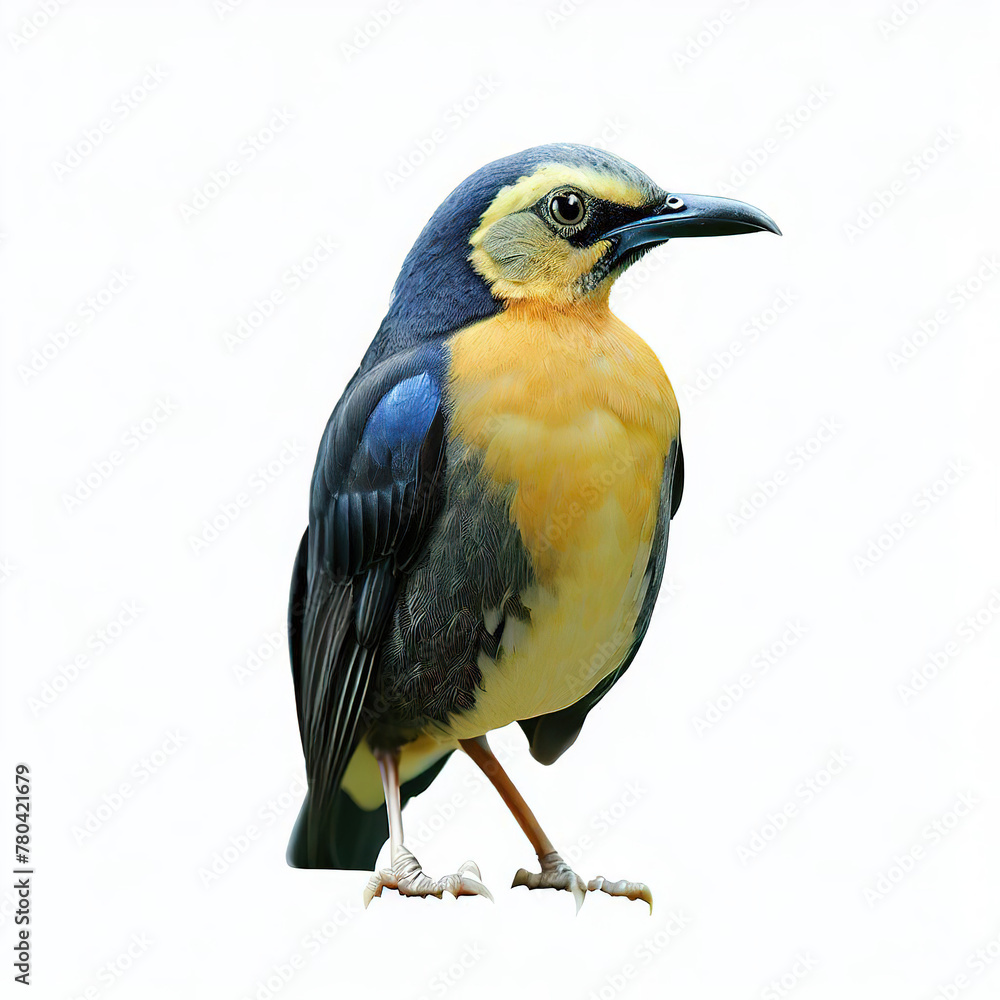 Fototapeta premium Beautiful colored bird with white background. with Generative AI technology 