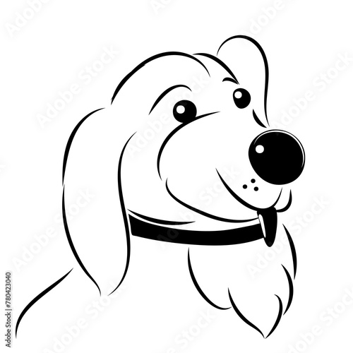 
Dog's head. Line sketch.Coloring book.