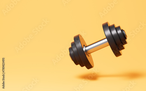 Cartoon dumbbells model, sports and fitness concept, 3d rendering.