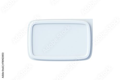 Plastic food container isolated on white background. Top view. 3d render