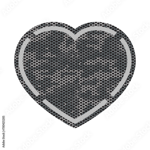 Vector camouflage military texture with symbol heart. Velcro patch. Isolated on white background