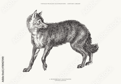 Golden Jackal Isolated on a White Background