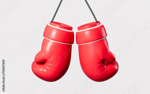 Cartoon boxing gloves model, 3d rendering. © 婷婷 季