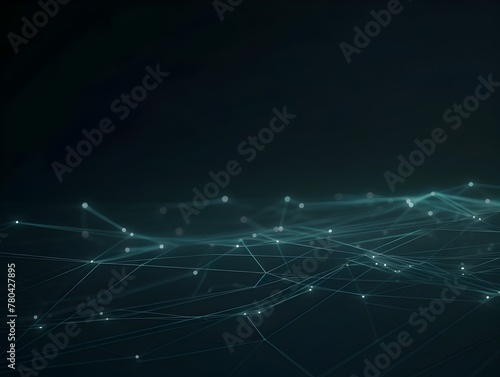 Cyber Data Connectivity Network of Points and Lines Digital Communication Abstract Wide Screen Futuristic Tech Background