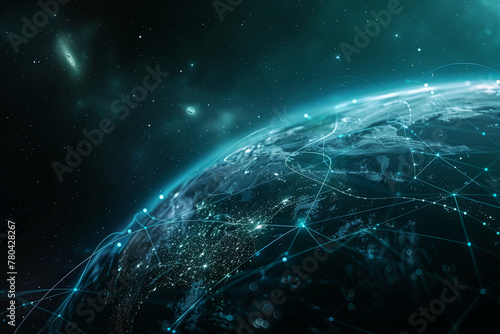 the earth of cyber network connection in the universe