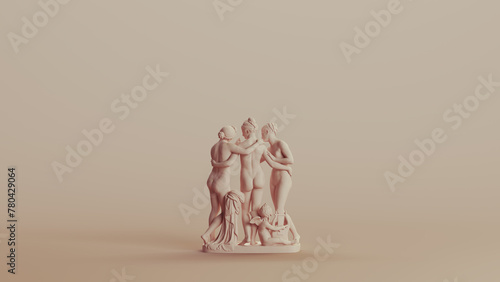 Fotografija The three graces daughters of Zeus, sculpture statue neutral backgrounds soft to
