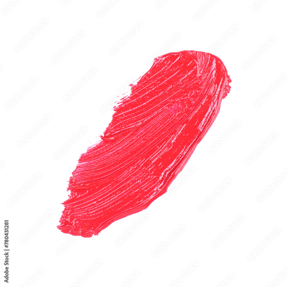 Stroke of red lip gloss isolated on white Stroke of red lip gloss isolated on white