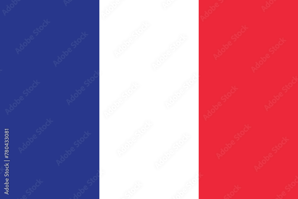 Vector illustration of the flat flag of France Vector illustration of the flat flag of France