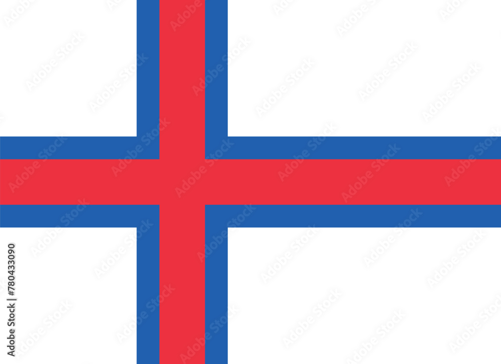 Naklejka premium Vector illustration of the flat flag of Faroe Islands 