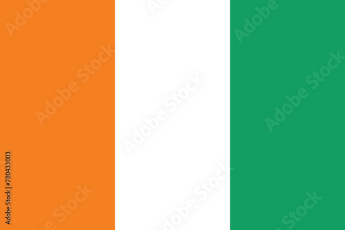Vector Illustration of the flat flag of Cote D'ivoire 