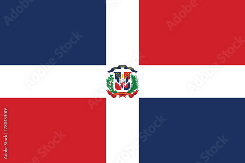 Vector illustration of the flat flag of Dominicain Republic photo